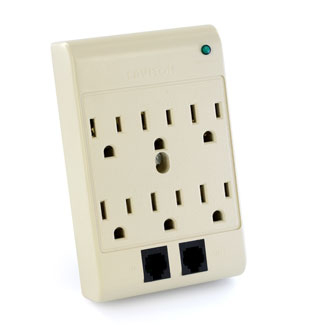 Product image for Protector surge 6-outlet Telco 15A 120V