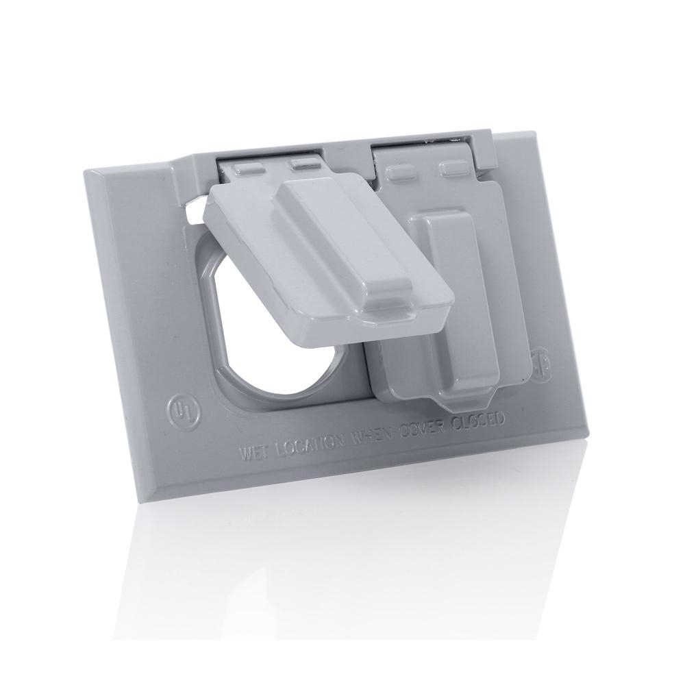 Product image for Receptacle duplex 1-gang aluminium