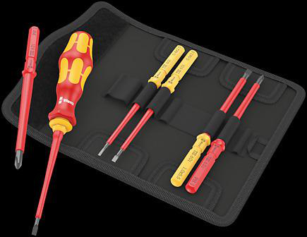 Product image for WERA 05006600001 SET BIT KRAFTFORM KOMPAKT VDE 7 UNIVERSAL 1 TOOL FINDER HANDLE WITH INTER-CHANGABLE BLADES