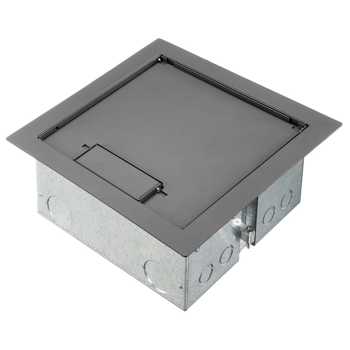 Product image for Box floor raised access 4-gang deep grey 10x10x5.12"