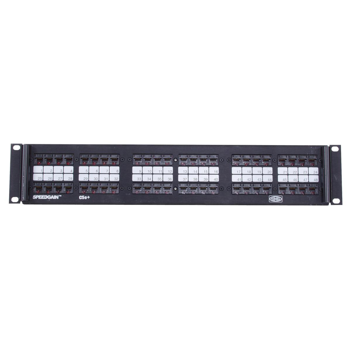Product image for P-PANEL, CAT5E,3.5"H,48 PORT,T568 (MS90)