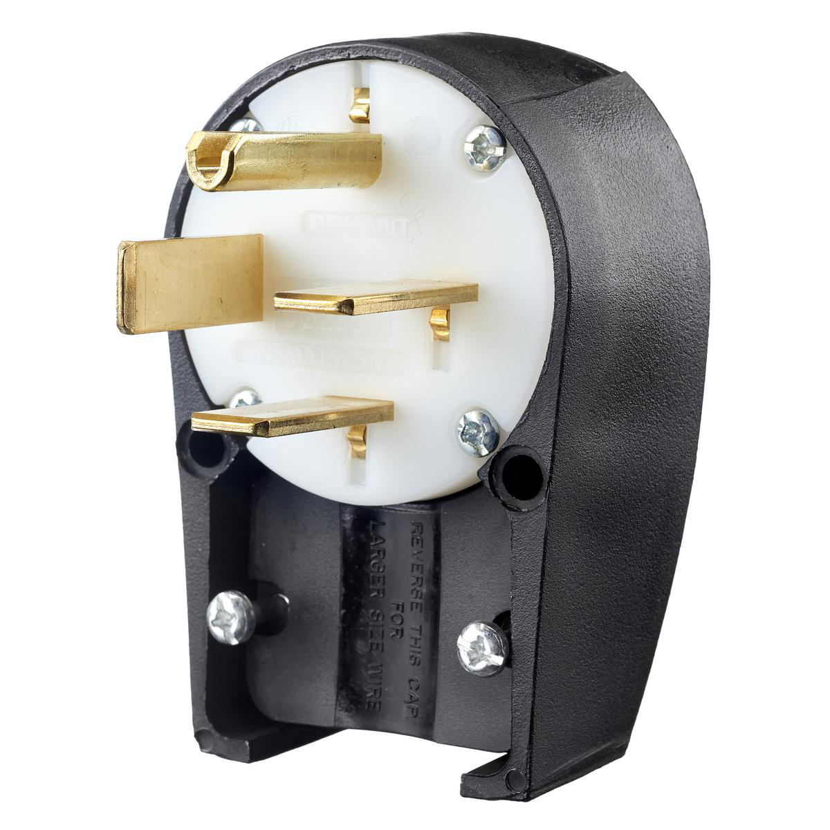 Product image for PLUG ANG, 50A 3PH 250V, 15-50P, BK