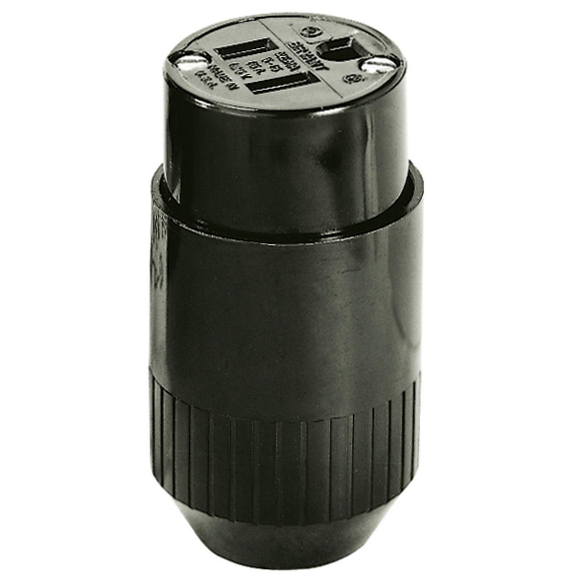 Product image for CONN, INT GRD, 15A 125V, 5-15P, BK