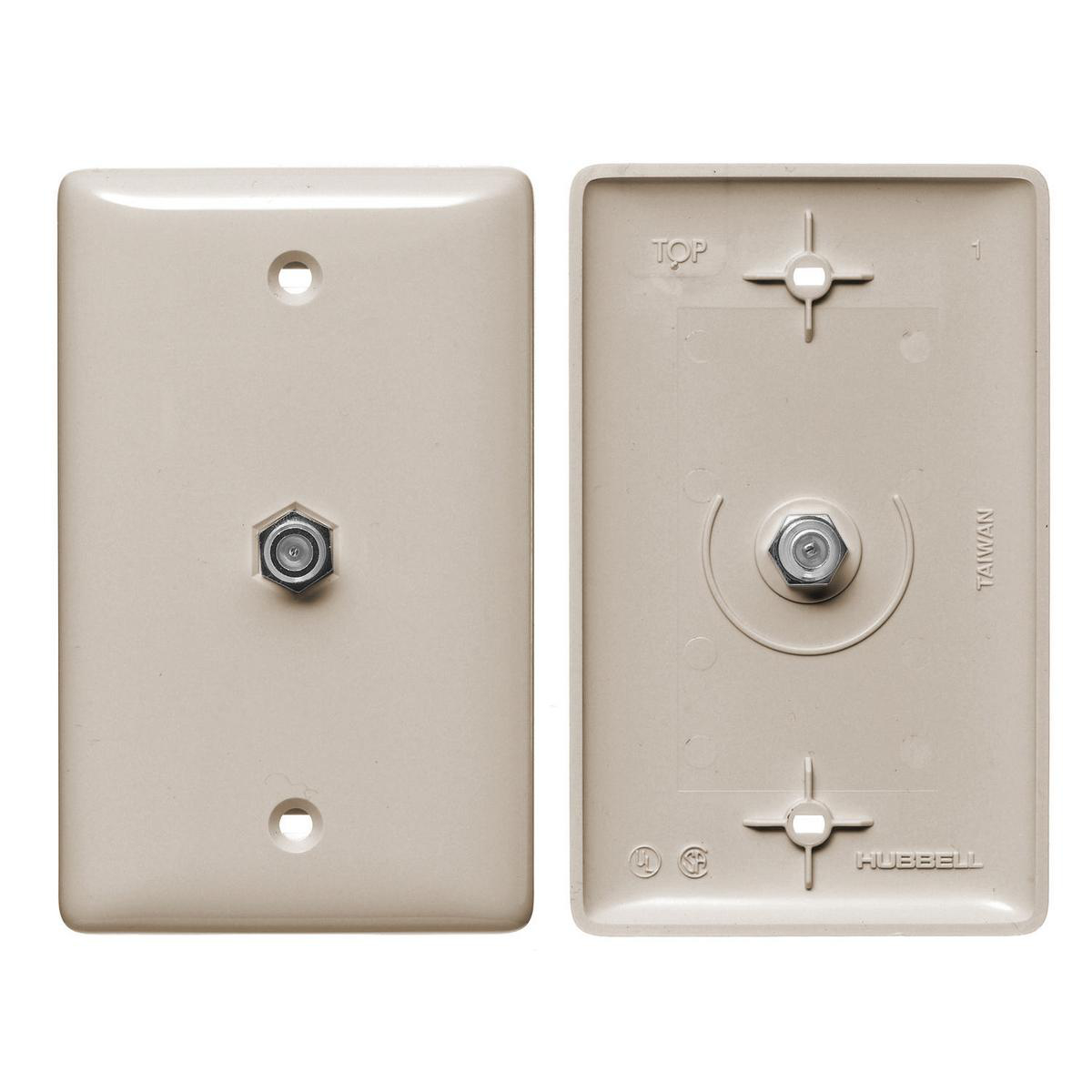 Product image for PLATE, 1GANG,W/F-CONNECTOR,AL (MS90)