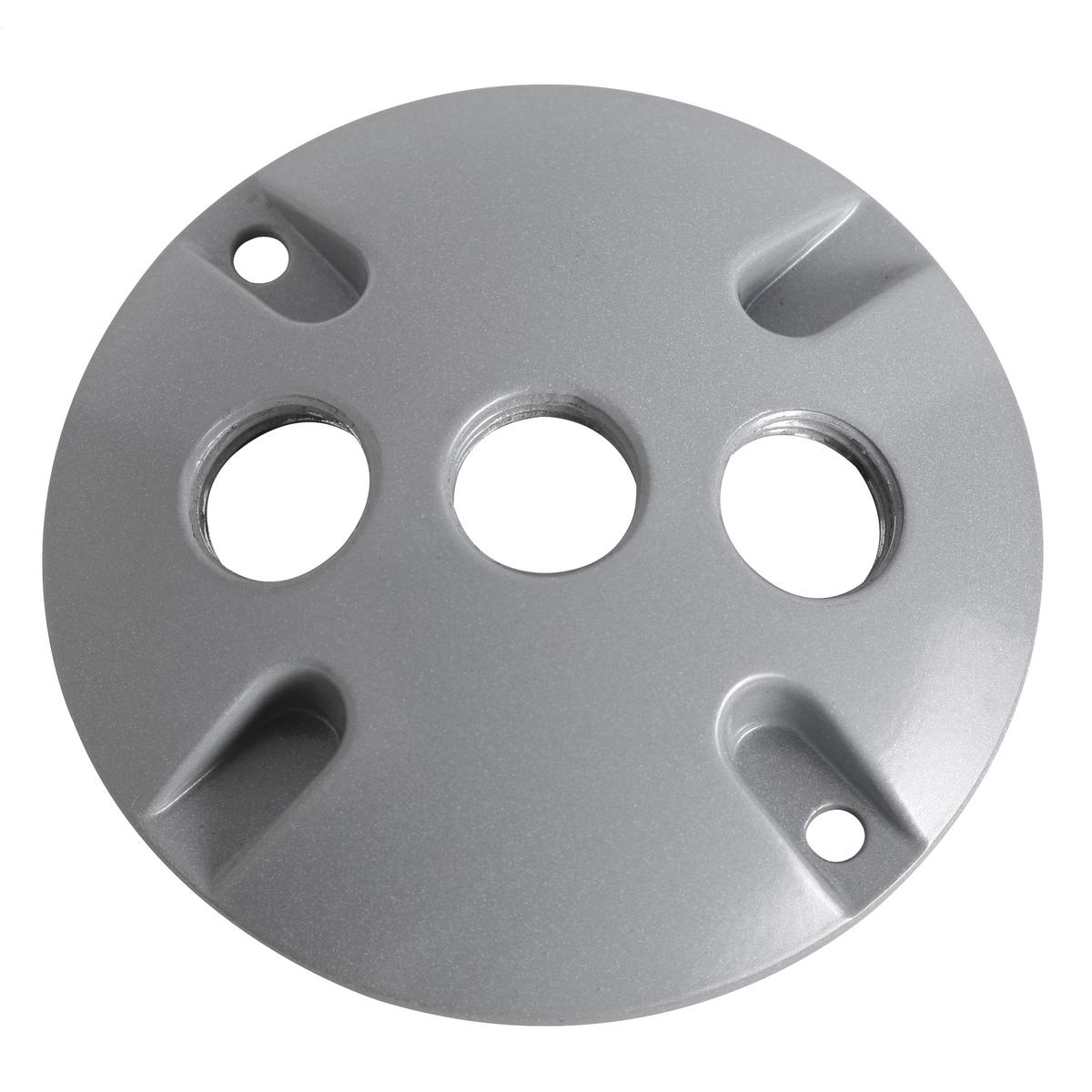 Product image for RND WP CLUSTER CVR (3) 1/2 IN. OUTLET GR