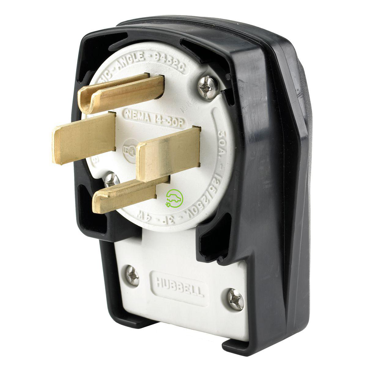 Product image for PLUG, ANG, 3P4W, 30A 125/250V, 14-30P