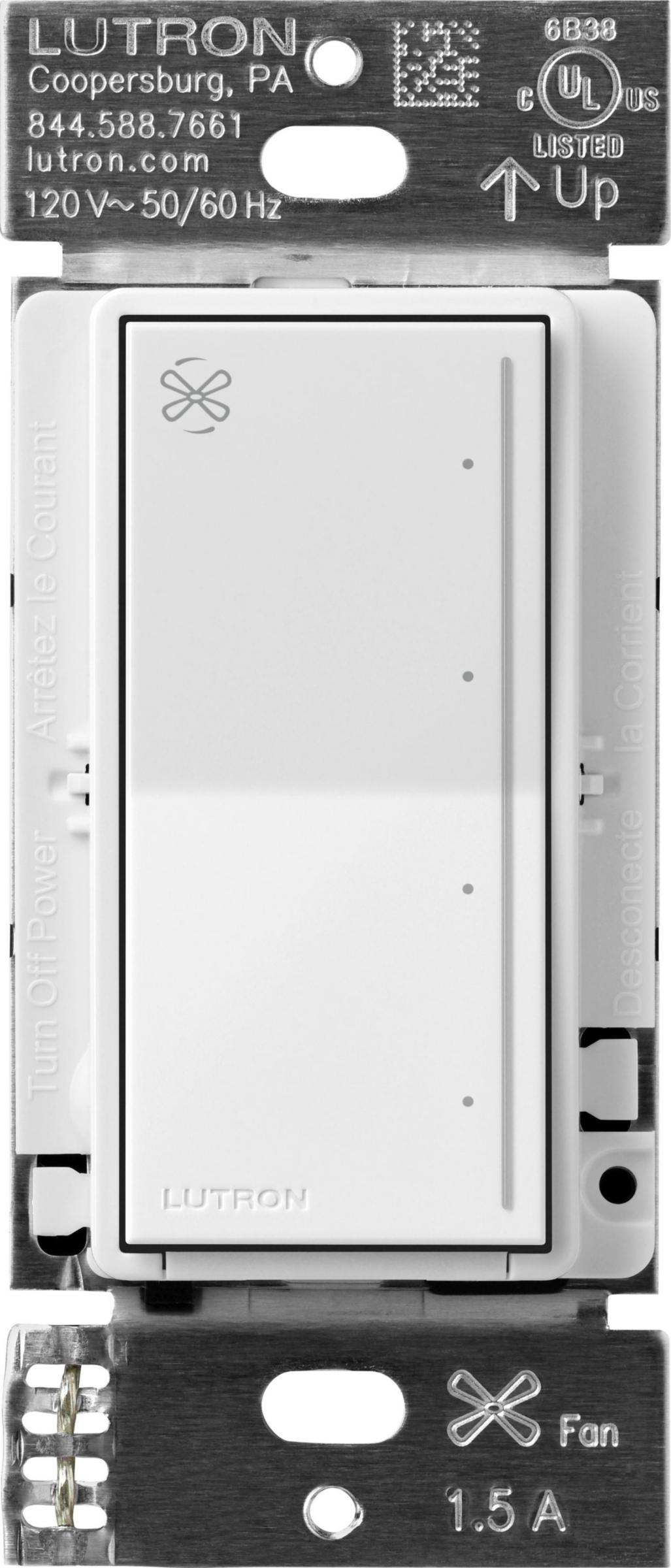 Product image for LUTRON RRST-ANF-WH FAN CONTROL WHITE