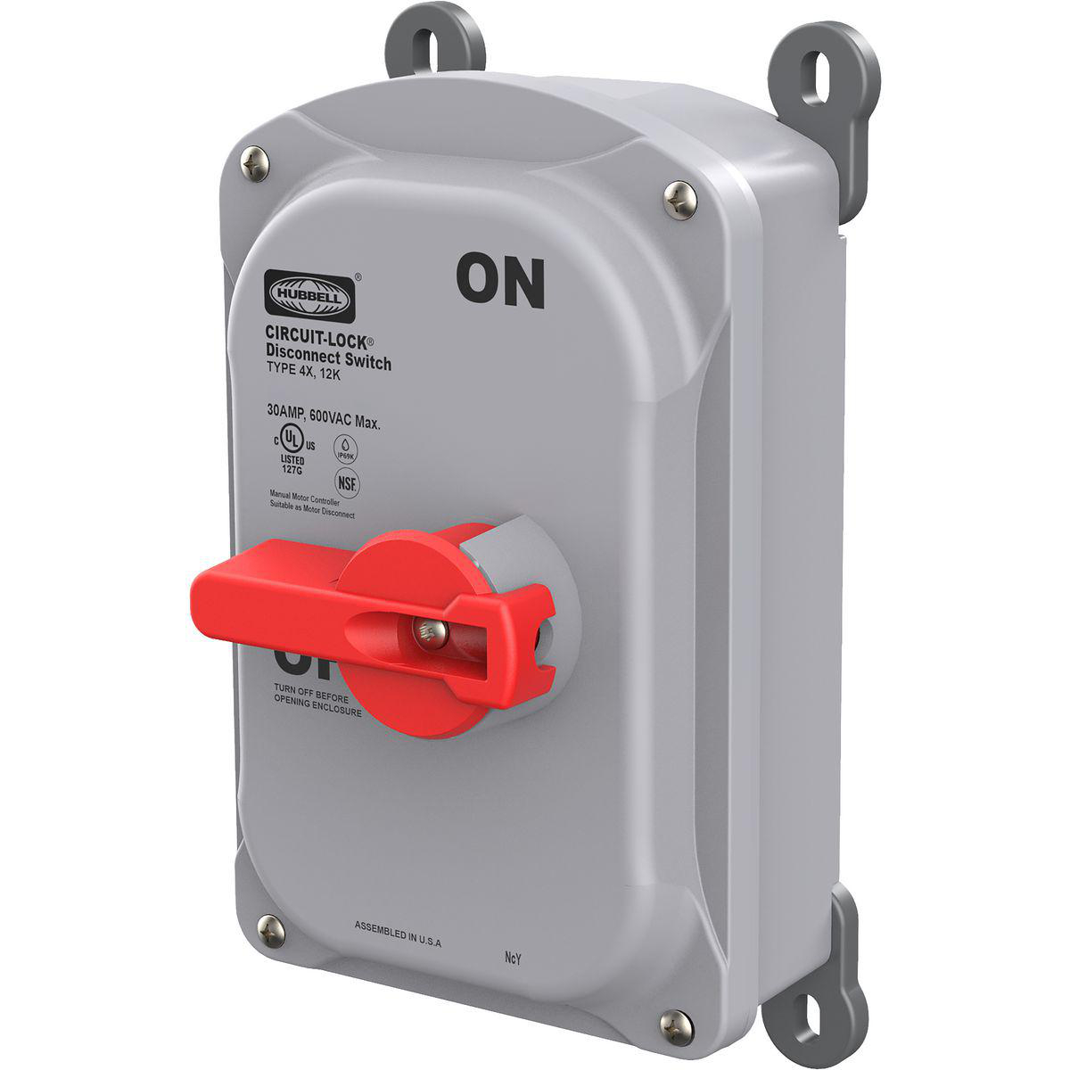 Product image for HUB HBLDS30 DISCONNECT SWITCH 30A NONFUSED NEMA 4X NONMETALIC SLOPED TOP