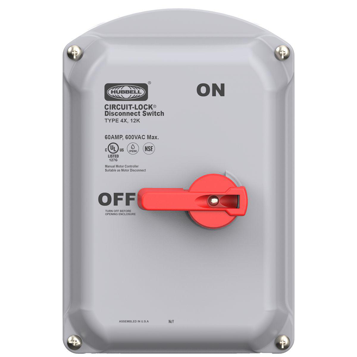 Product image for HUB HBLDS60RC COVER REPLACEMENT FOR SLOPED TOP DISCONNECT SWITCH HBLDS60 60A NEMA 4X