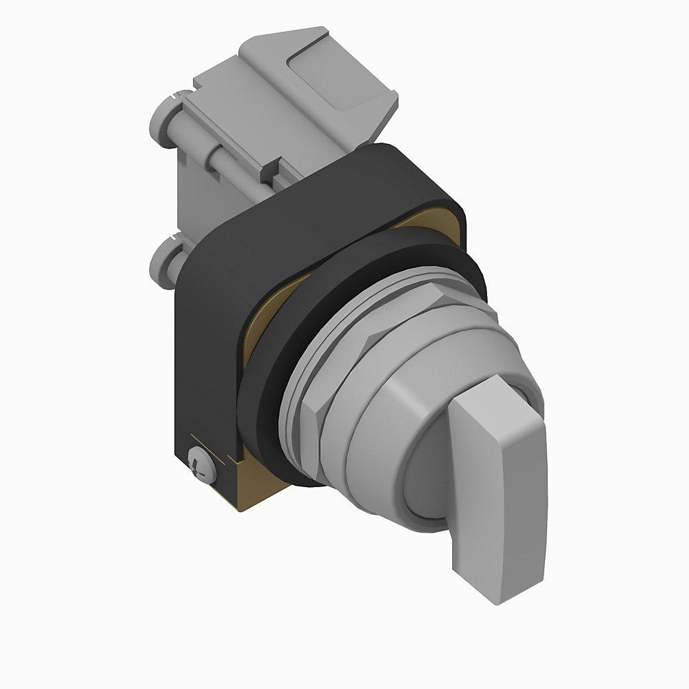 Product image for Switch selector spring return from right knob lever KL8-cam 24V clear