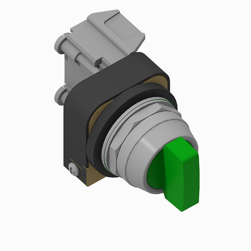Product image for Switch selector spring return from right knob C1-cam 24V green