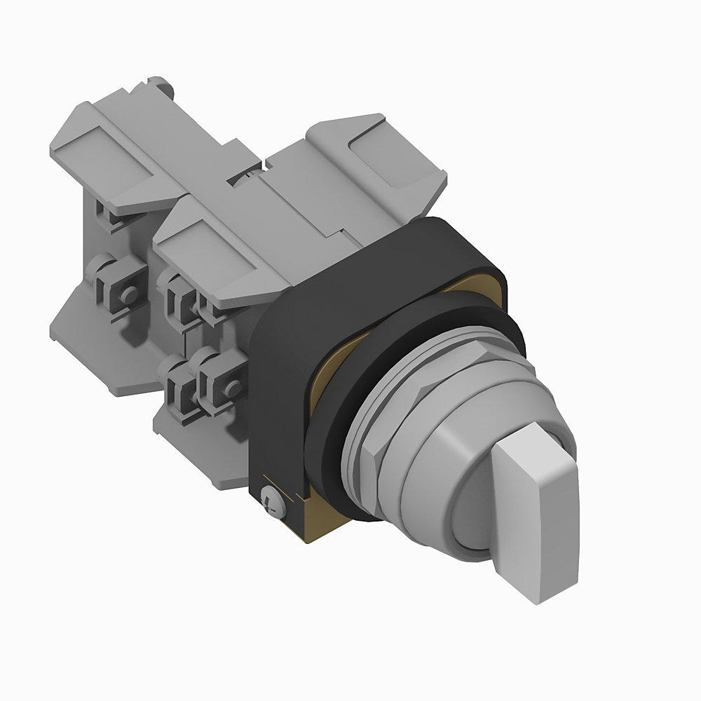 Product image for Switch selector 1NO-2NC spring return from both knob B7-cam 24V white
