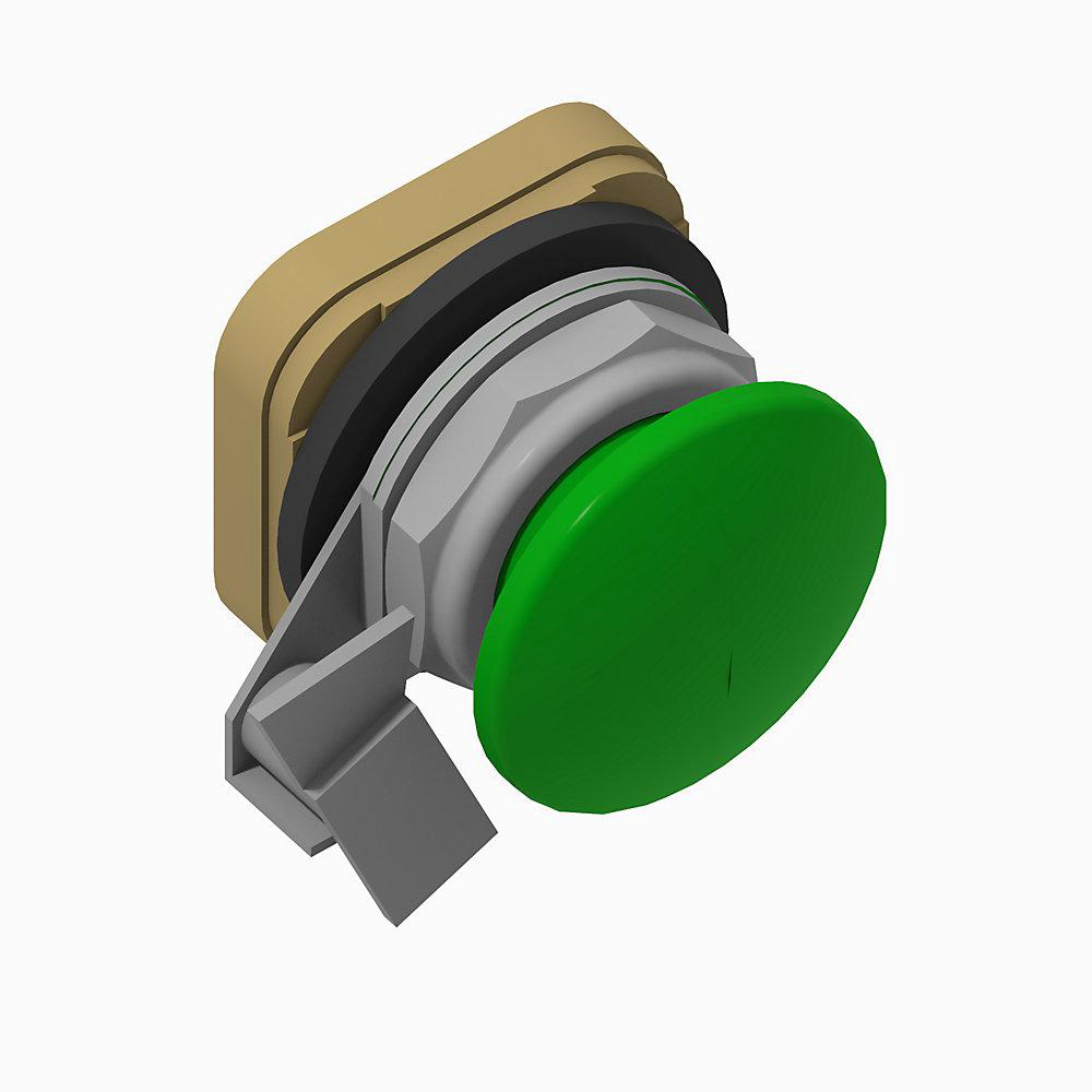 Product image for Pushbutton 1NCLB PenTUFF mushroom head green