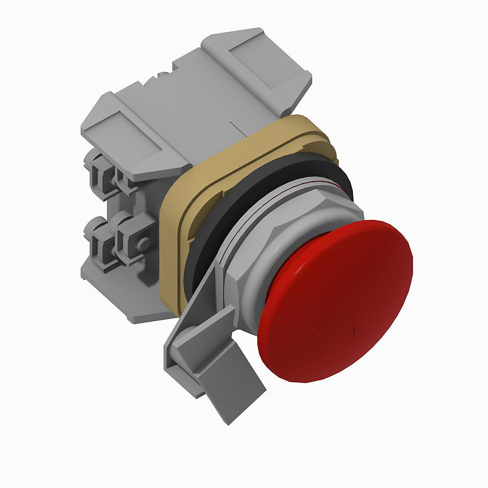 Product image for Pushbutton 1NCLB-2NO-2NC PenTUFF mushroom head red