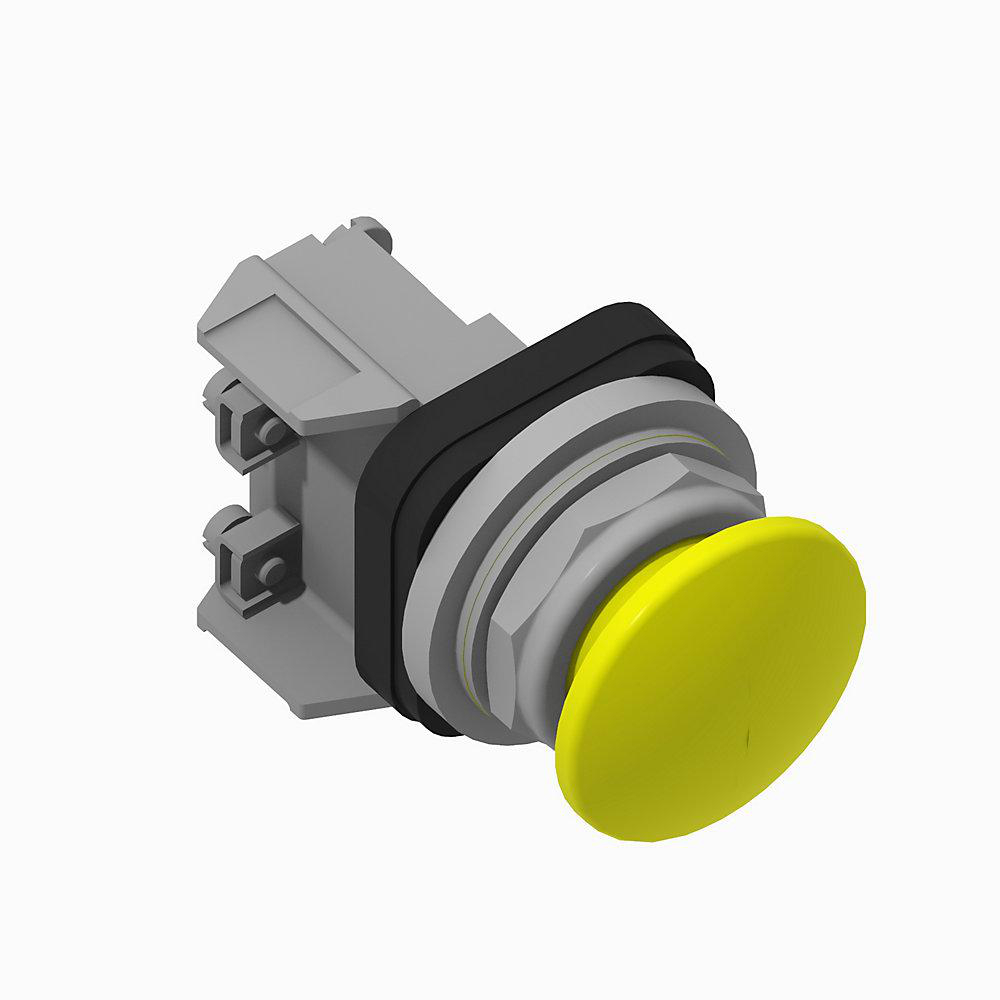 Product image for Operator pushbutton 1NOEM mushroom head 120VAC/DC yellow