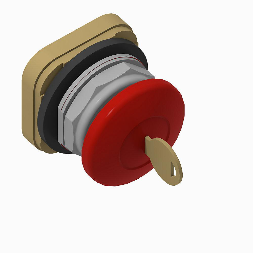 Product image for Pushbutton cylinder lock-IN dead bolt B mushroom head E144-key red