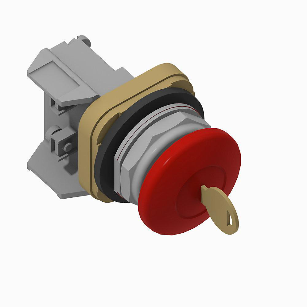Product image for Pushbutton cylinder lock-IN 1NCLB dead bolt B mushroom head E158-key red