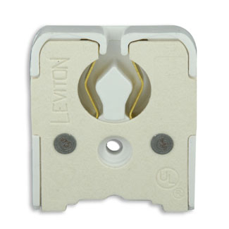 Product image for Lampholder fluorescent medium base bi-pin white