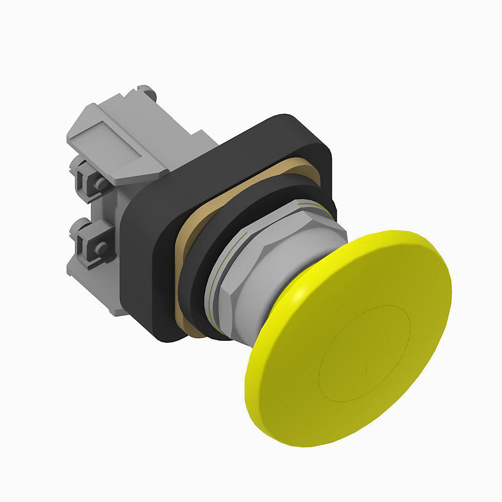 Product image for Operator push-pull 1NO jumbo mushroom head yellow