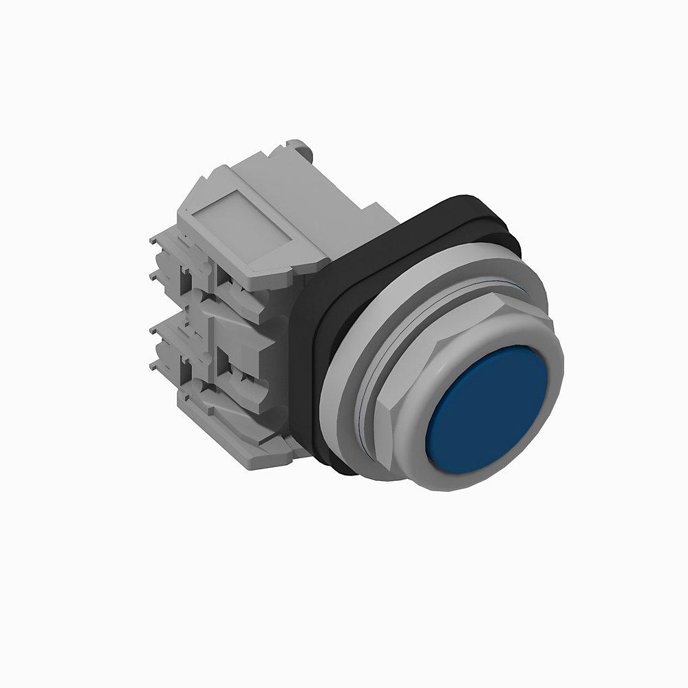 Product image for Pushbutton 1NC flush head blue