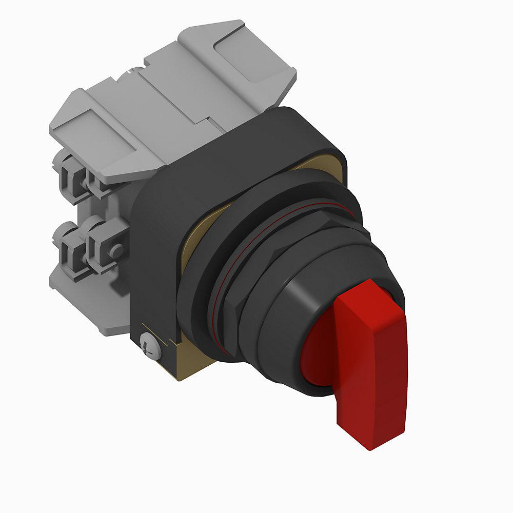 Product image for Switch selector 3-position INC 24V maintained knob red 1NO-1NC