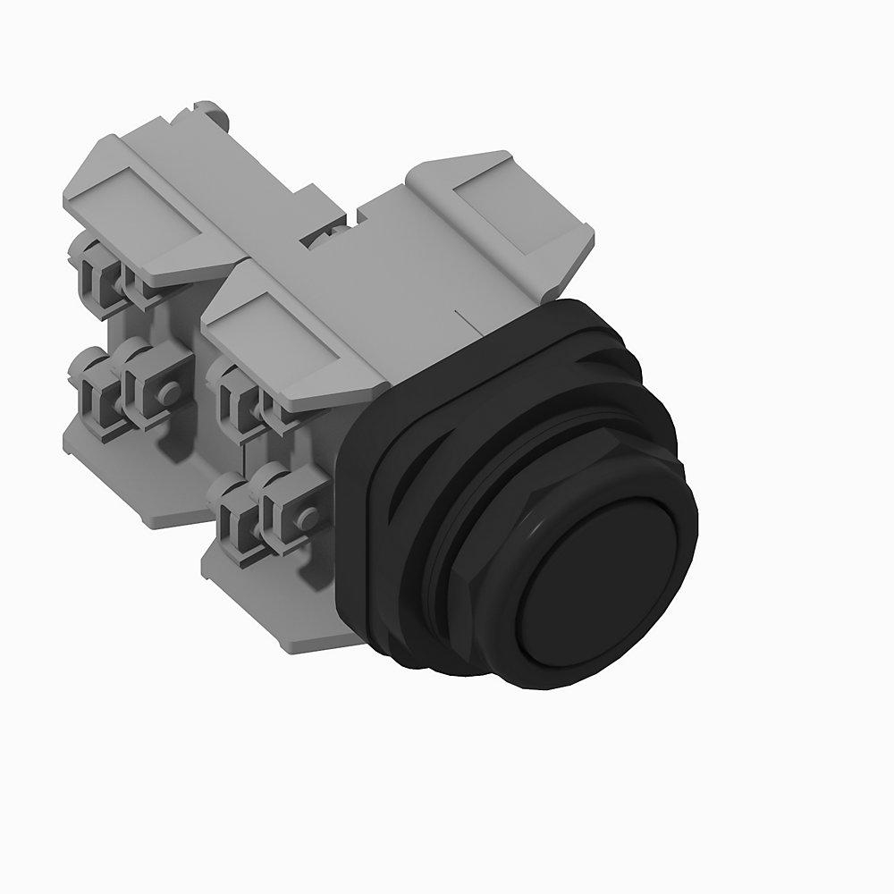 Product image for Pushbutton 3NO-3NC flush head logic-reed black
