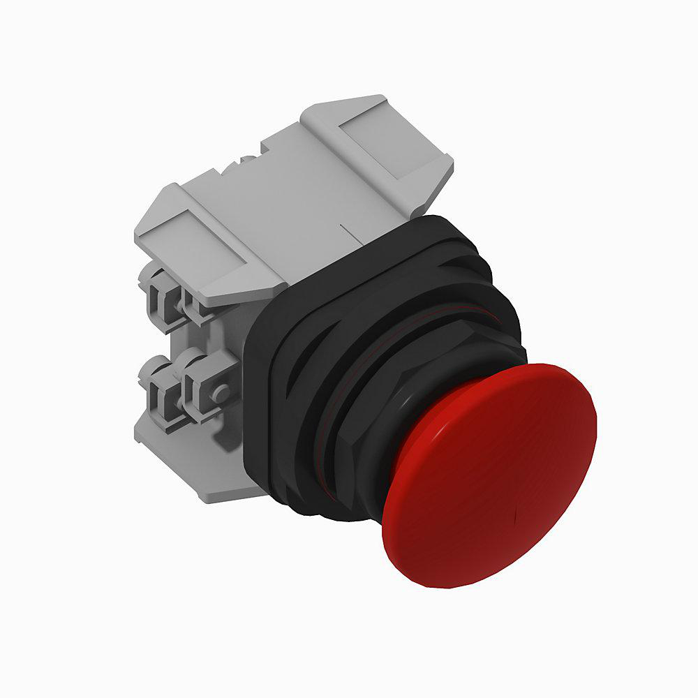 Product image for Pushbutton 2NO-2NC PenTUFF mushroom head red