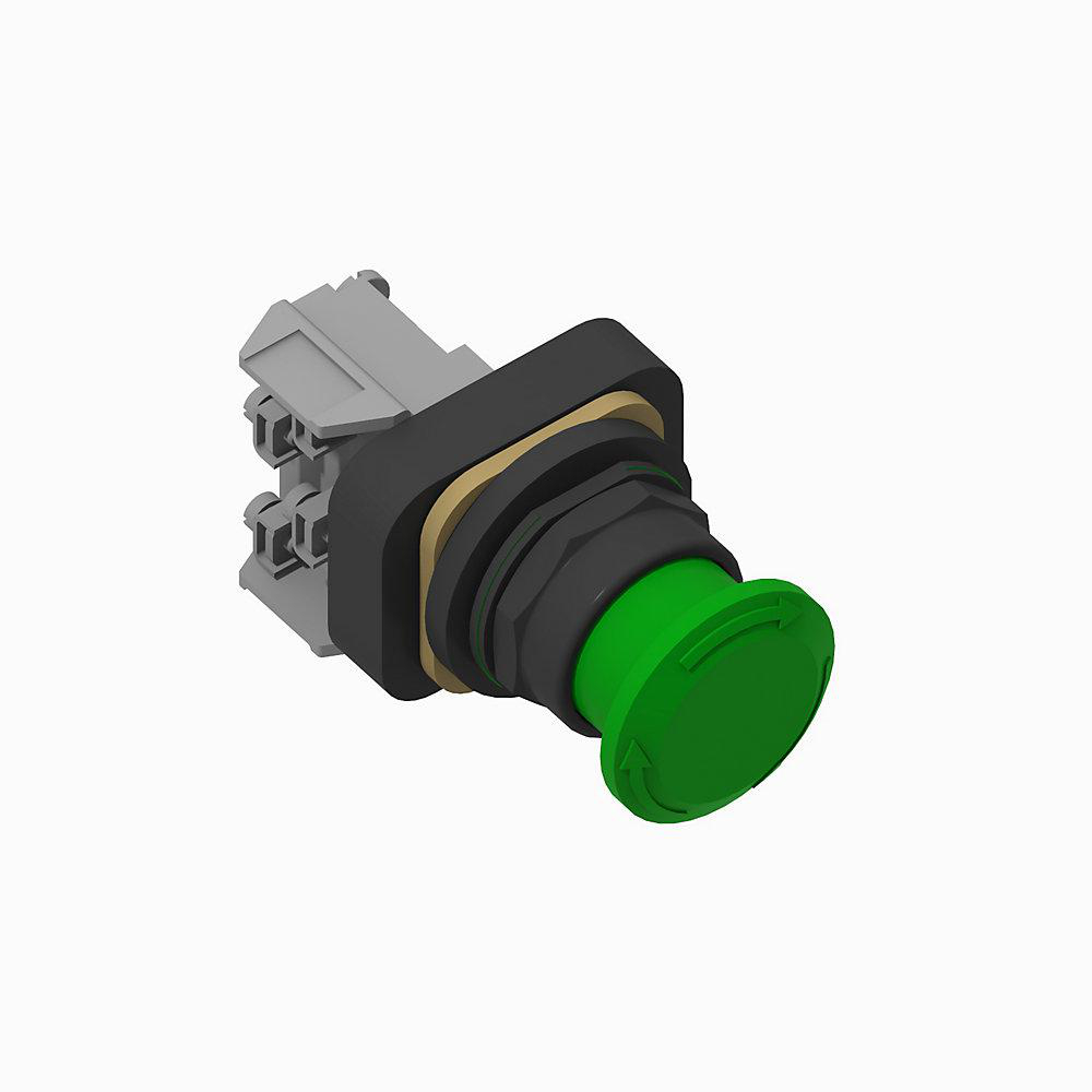 Product image for Pushbutton push-pull/twist 2NO green