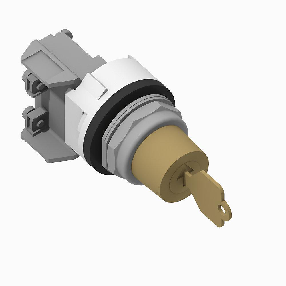 Product image for Switch selector 1NO key removal left spring return from right D118-key