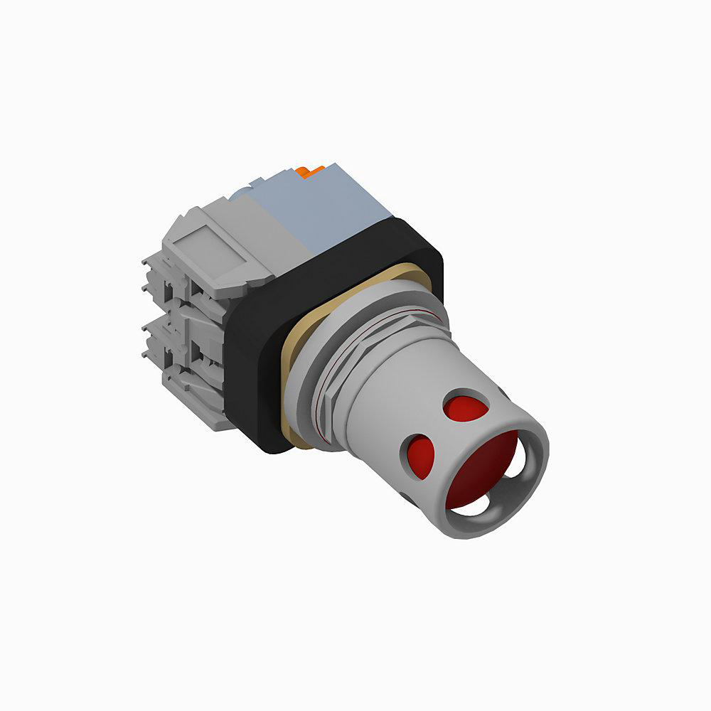Product image for Operator pushbutton 1NO extended head guard 120VAC red