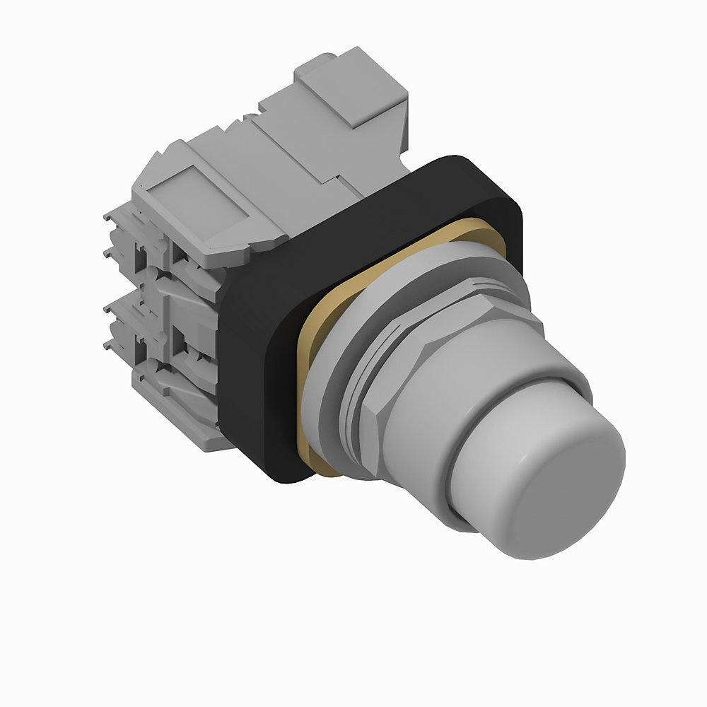 Product image for Pushbutton 1NO-1NC extended head incandescent 120VAC/DC clear