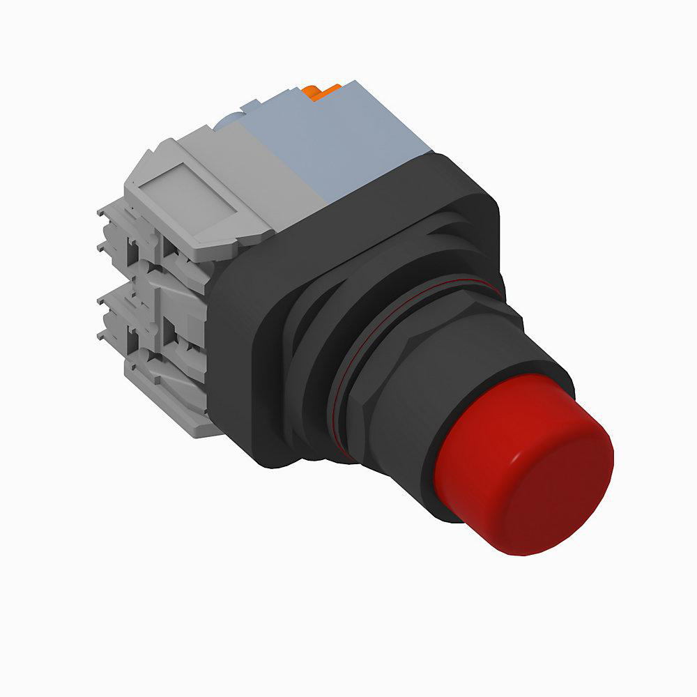 Product image for Light pilot 1NO-1NC incandescent 240VAC push to test red