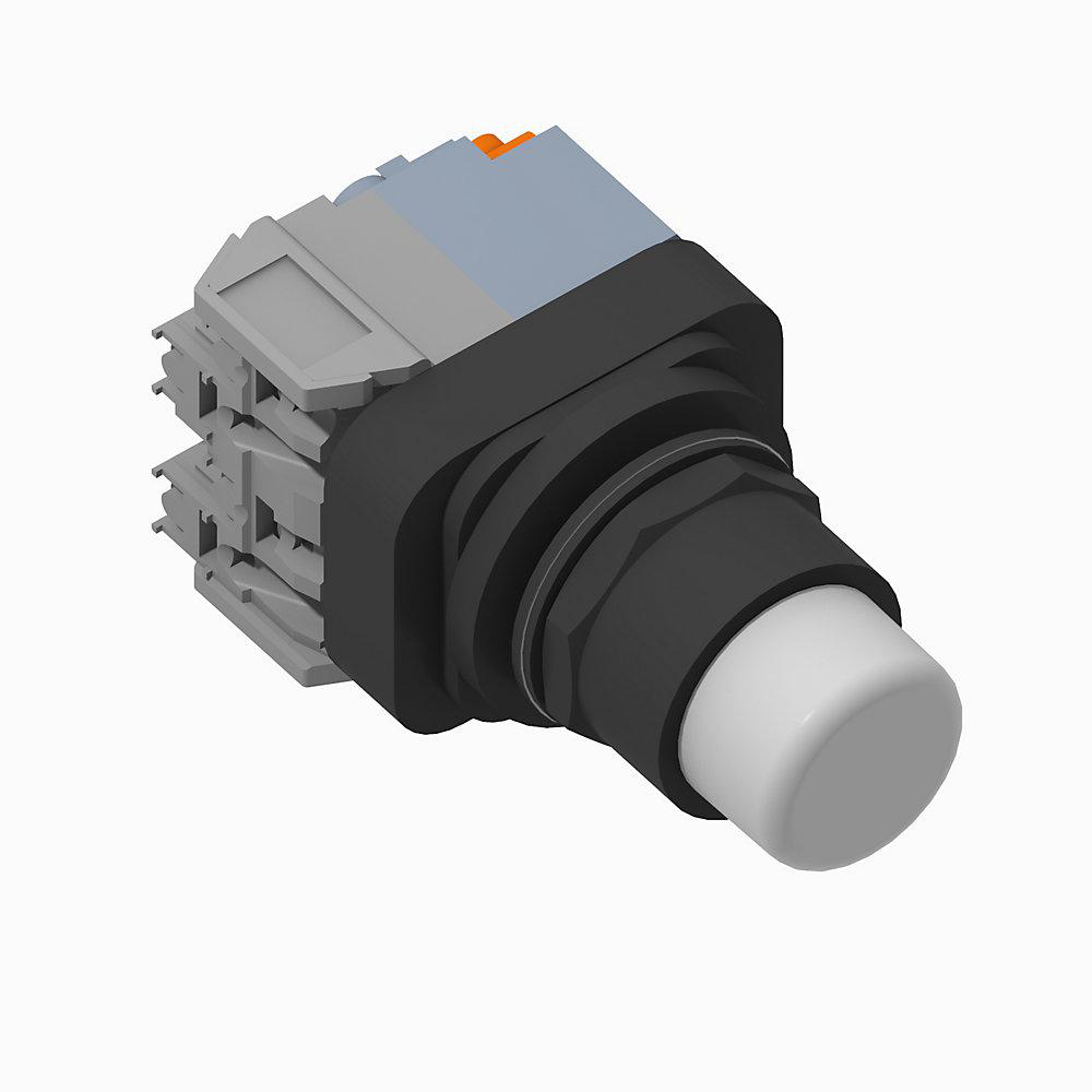 Product image for Light pilot 1NO-1NC incandescent 240VAC push to test white