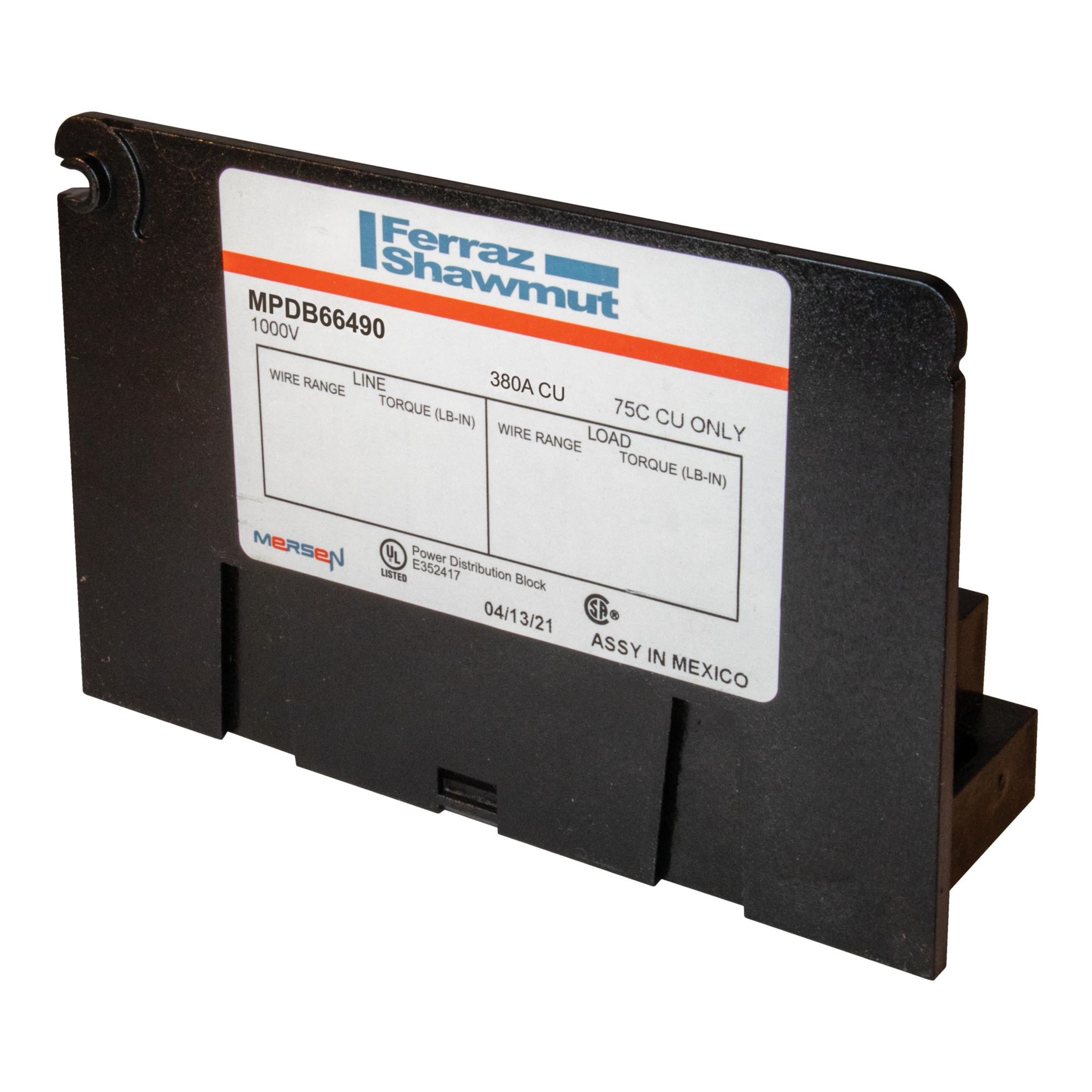 Product image for Open-Style PDB UL 1953 1000V Tin-plated Copper - 380A Adder 1 - 18 openings; 500-#4 --- #10-#14 Box to Box