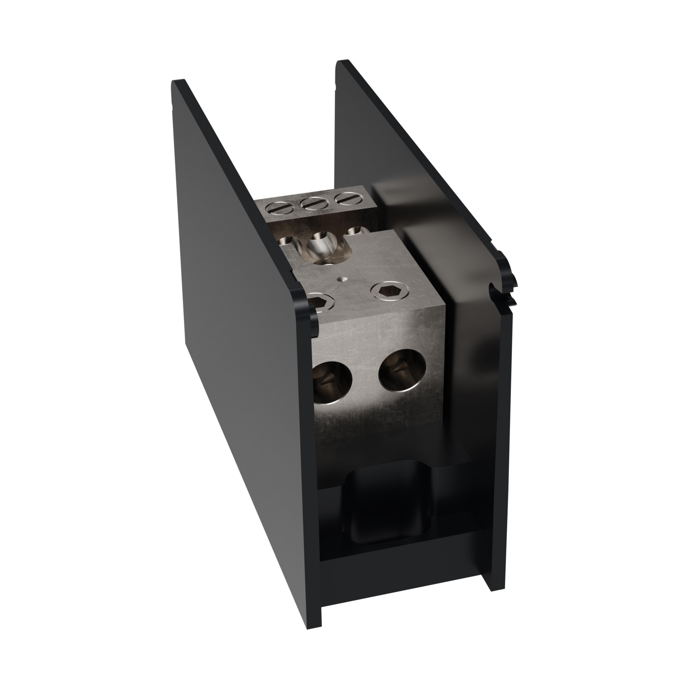 Product image for Open-Style PDB UL 1953 1000V Tin-plated Copper - 350A 1-Pole 2 - 8 openings; 2/0-#14 --- #2-#14 Box to Box