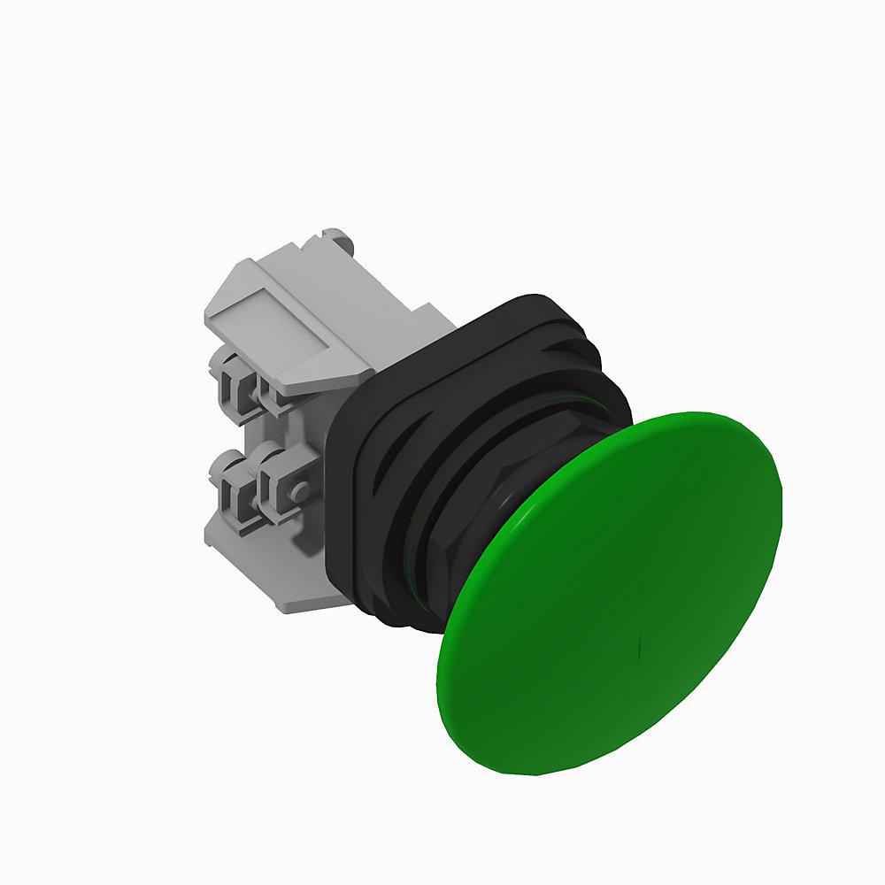 Product image for Pushbutton 2NO jumbo mushroom head green
