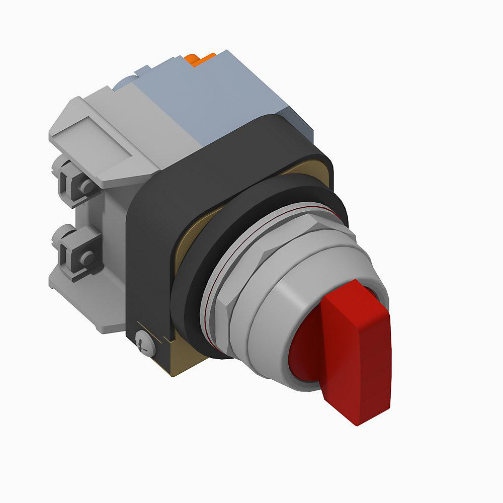 Product image for Switch selector 1NO spring return from right knob KL8-cam red
