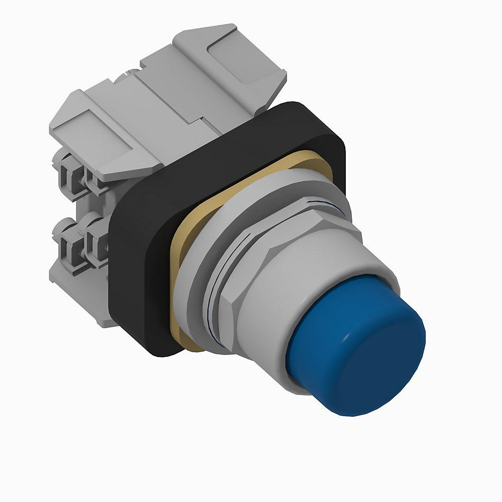 Product image for Operator pushbutton 2NO extended head incandescent 120VAC/DC blue