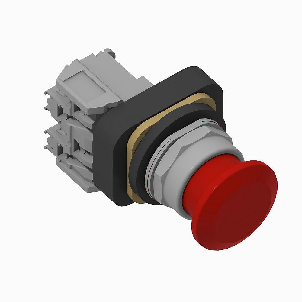 Product image for Pushbutton 1NC PenTUFF mushroom red