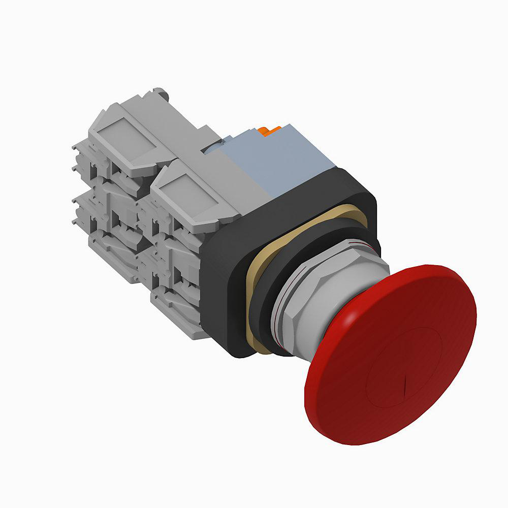 Product image for Pushbutton 2NCLB jumbo mushroom head transformer 120VAC red