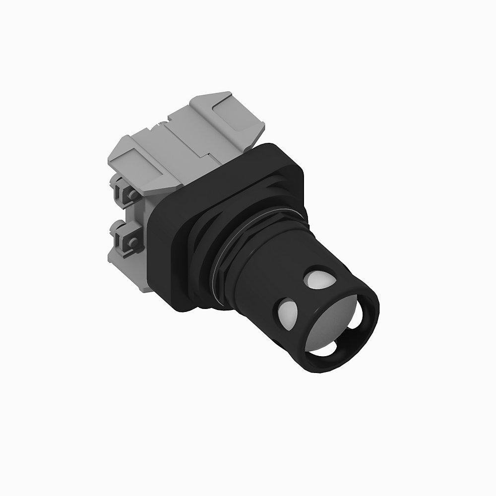 Product image for Pushbutton 1NO extended head with guard 120VAC white lens