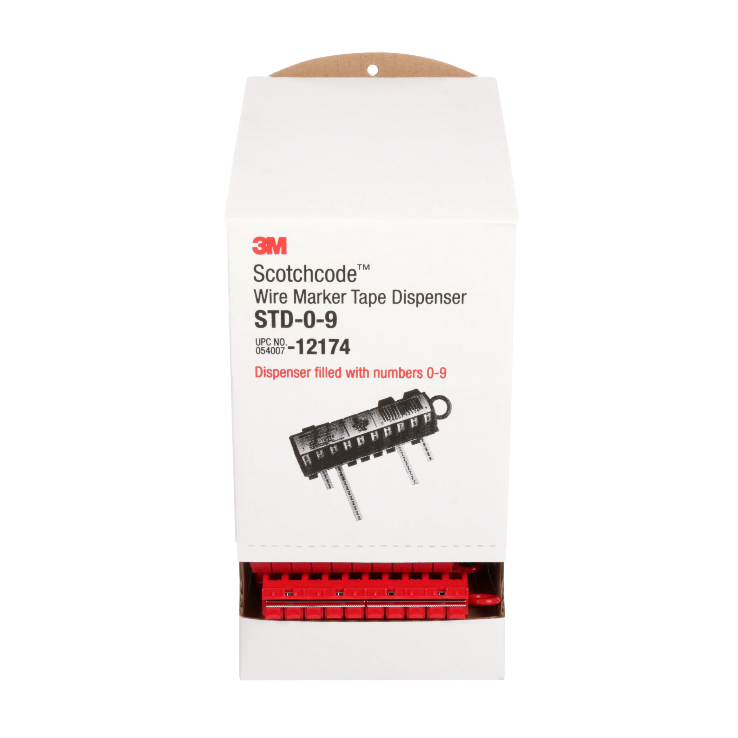 Product image for 3M™ ScotchCode™ Wire Marker Tape Dispenser, STD-0-9, filled