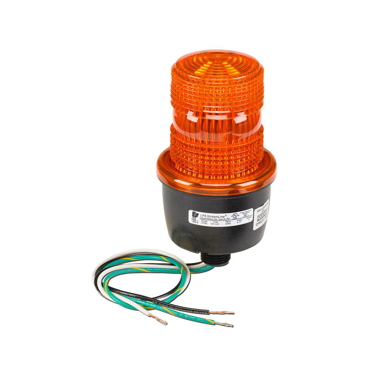 Product image for LED LIGHT MALE PIPE MT 120VAC AMBER