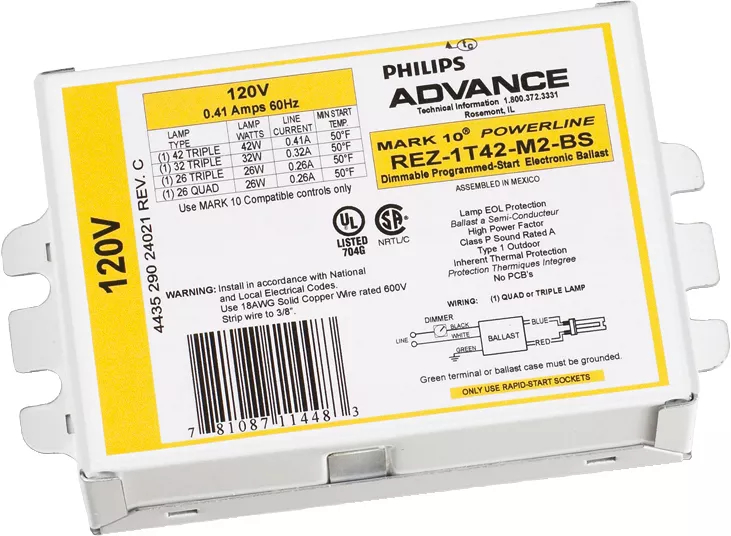 Product image for ELE DIM BALLAST (1) 42W CFL (4-PIN) 120V
