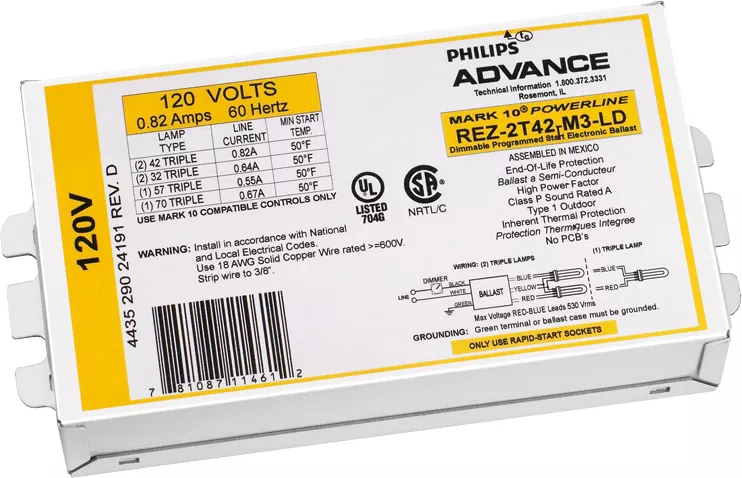 ADVBAL REZ2T42M3LD35M 176701 BALLAST F2 42W CFL 4PIN 120V