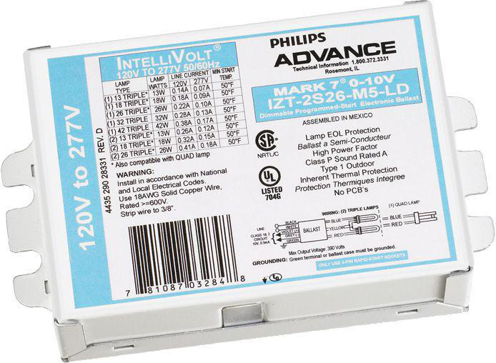 Product image for ELE DIM BAL (2) 42W CFL (4-PIN) 120-277V