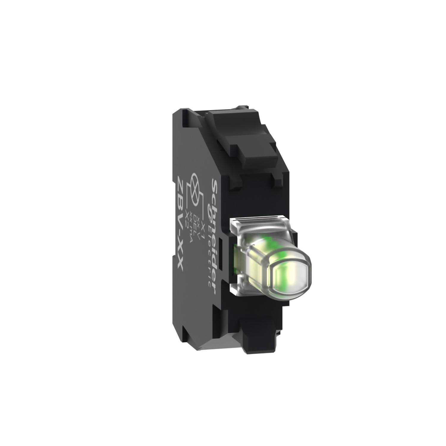 Product image for LIGHT BLOCK, HARMONY XB4, HARMONY XB5, FOR HEAD 22MM, UNIVERSAL LED, SCREW CLAMP TERMINALS, 110...120V AC