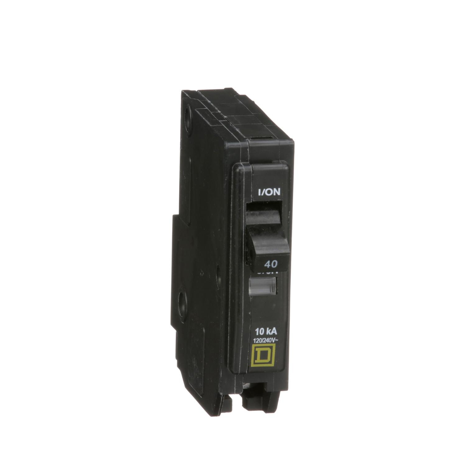 Product image for MINI CIRCUIT BREAKER, QO, 40A, 1 POLE, 120/240VAC, 10KA, PLUG IN