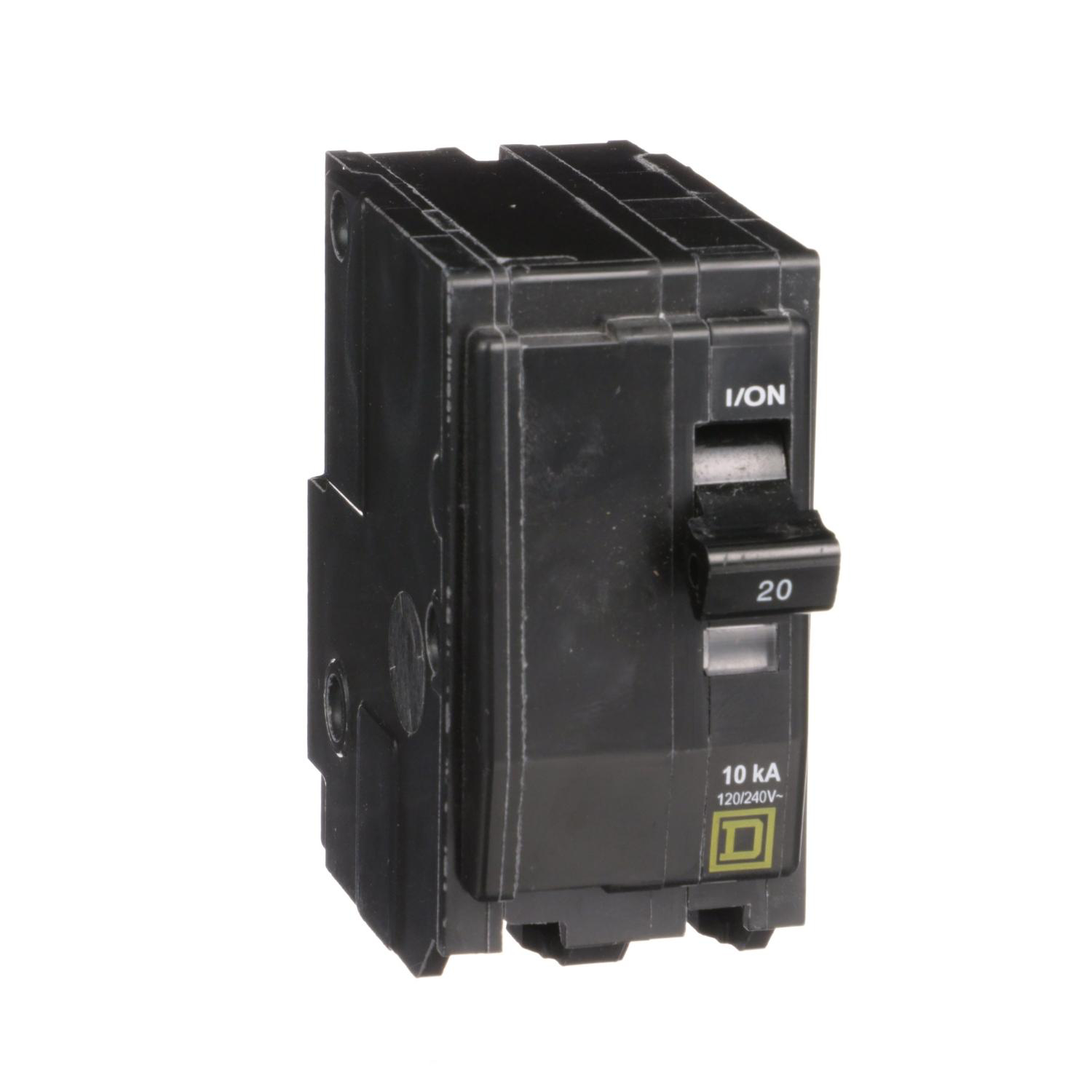 Product image for MINI CIRCUIT BREAKER, QO, 20A, 2 POLE, 120/240VAC, 10KA, PLUG IN
