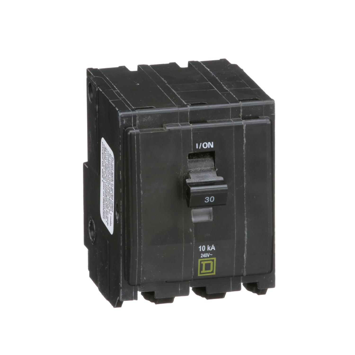 Product image for MINI CIRCUIT BREAKER, QO, 30A, 3 POLE, 120/240VAC, 10KA, PLUG IN
